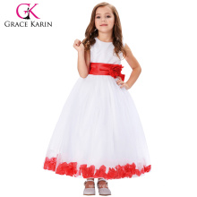 Grace Karin sin mangas de flores decoradas niña princesa vestido de fiesta 2 ~ 12 años CL008936-1